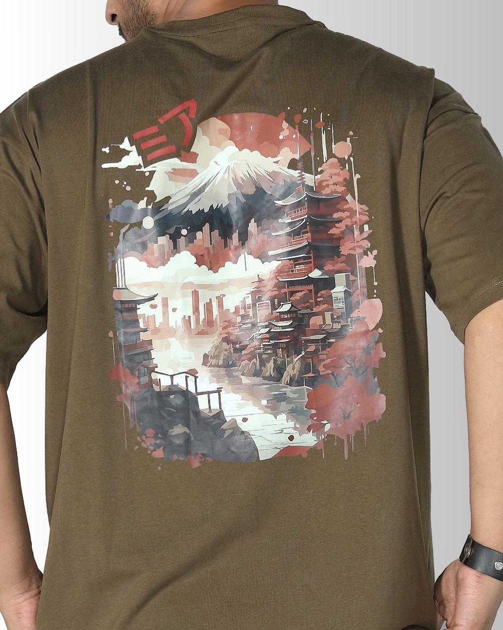 Men's Over Size Japan Graphic Knit T- Shirt  - 2