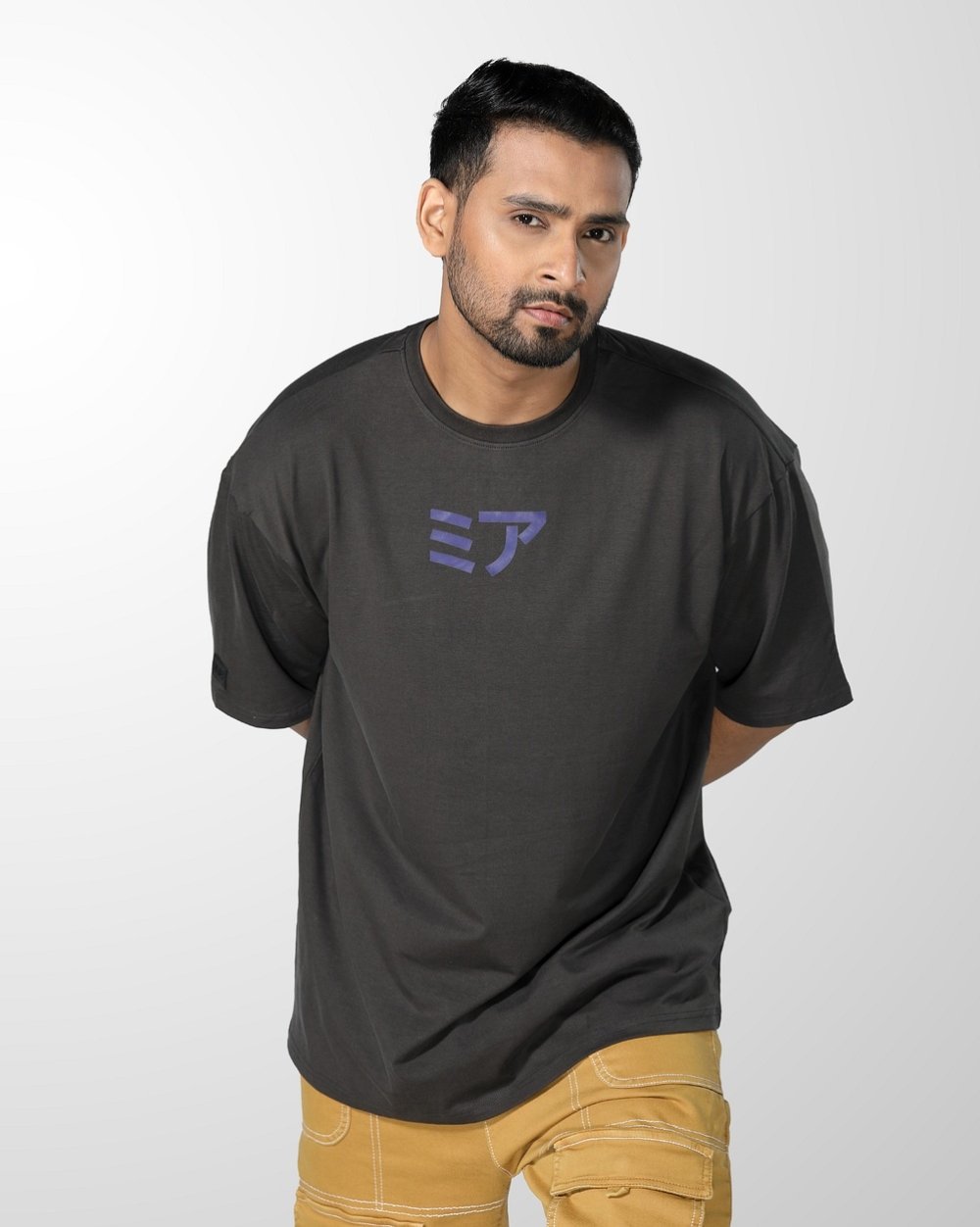 Men's Over Size Japan Graphic Knit T- Shirt  - 1