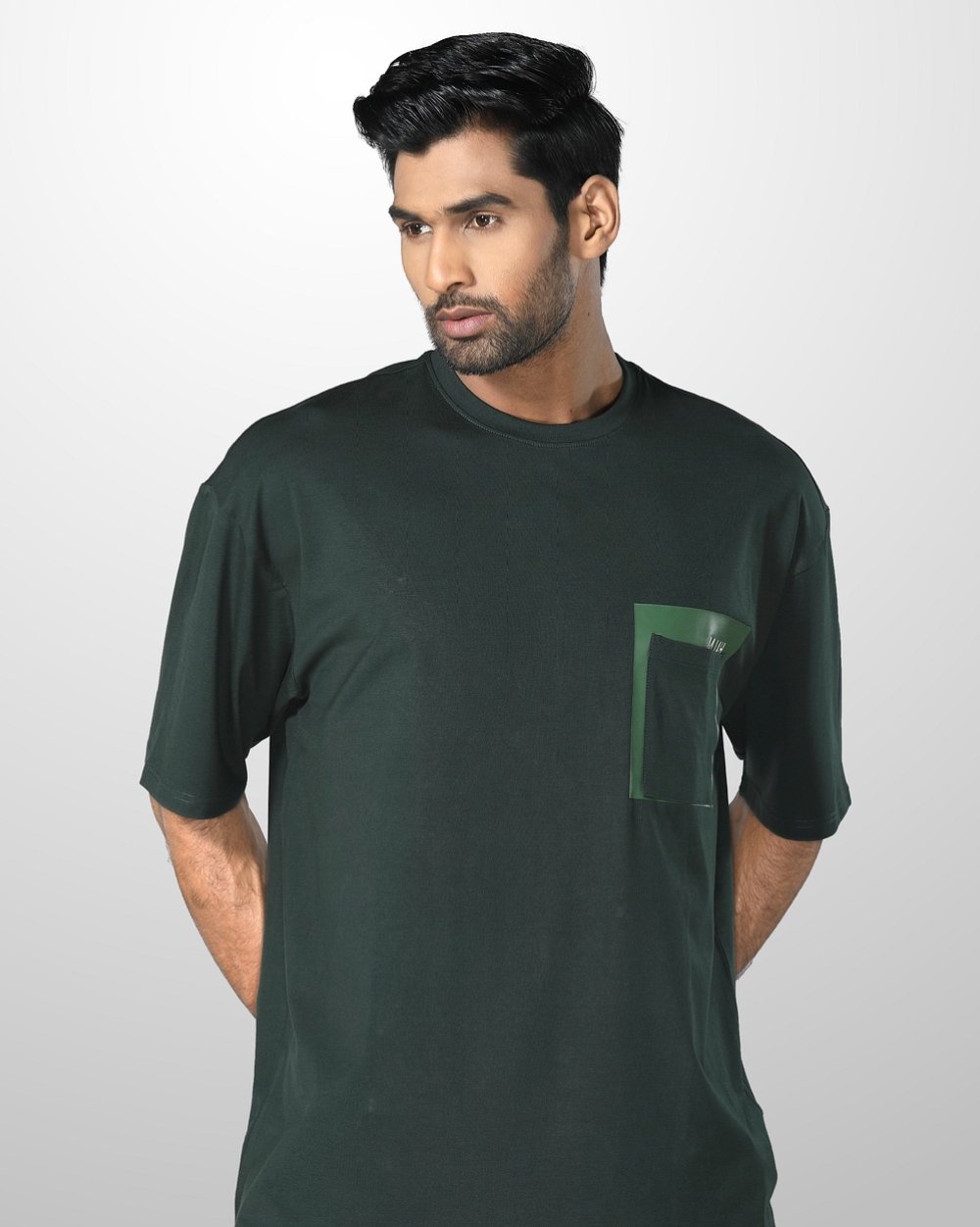Men’s Oversized Knit T-Shirt with Pocket  - 1