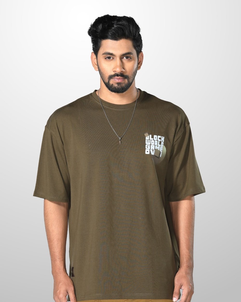 Soft, Stylish Oversized Knit T-Shirt - Gaming Print  - 1