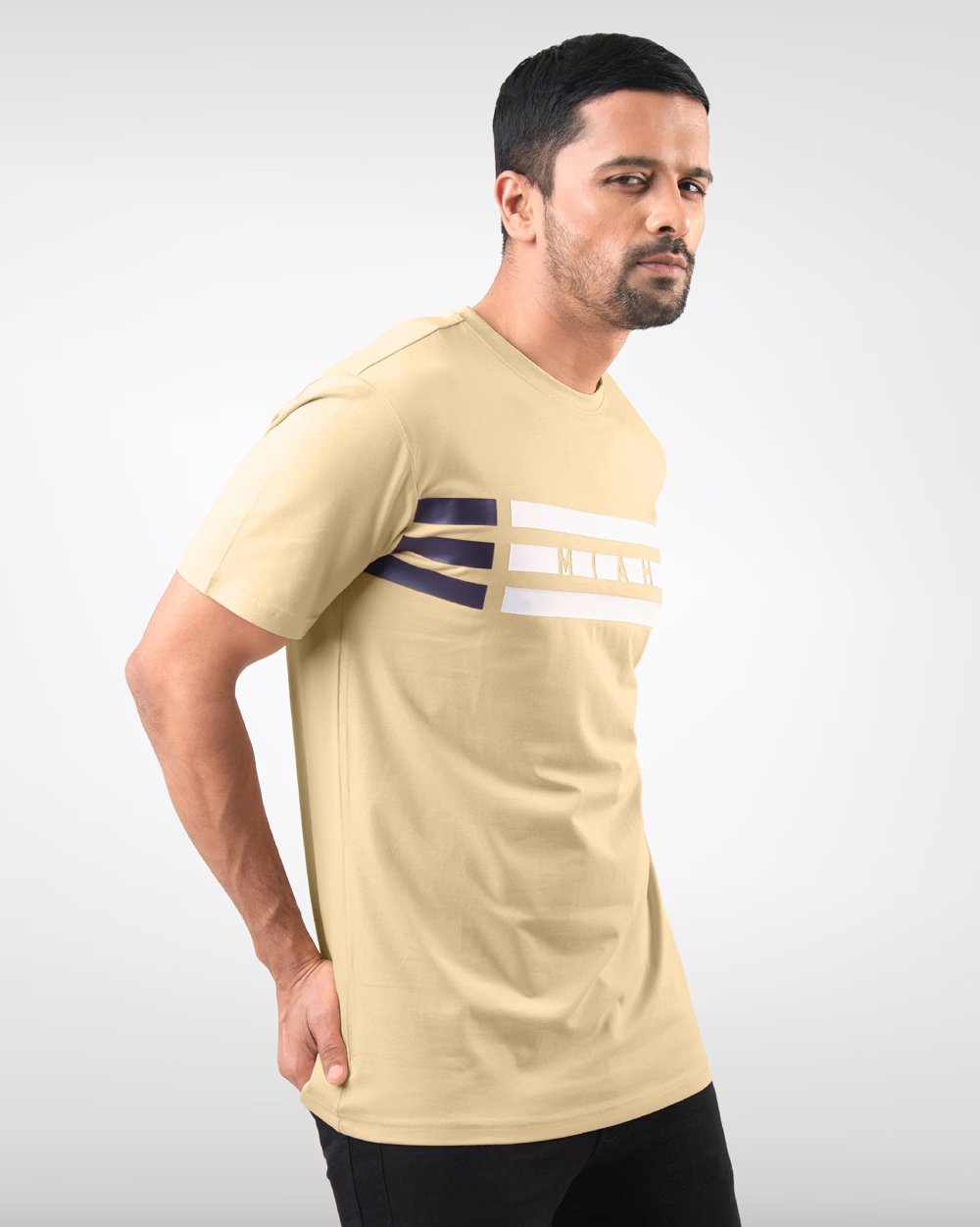 Premium Cotton Regular Fit T-Shirt - Print 3 LINE  - 1