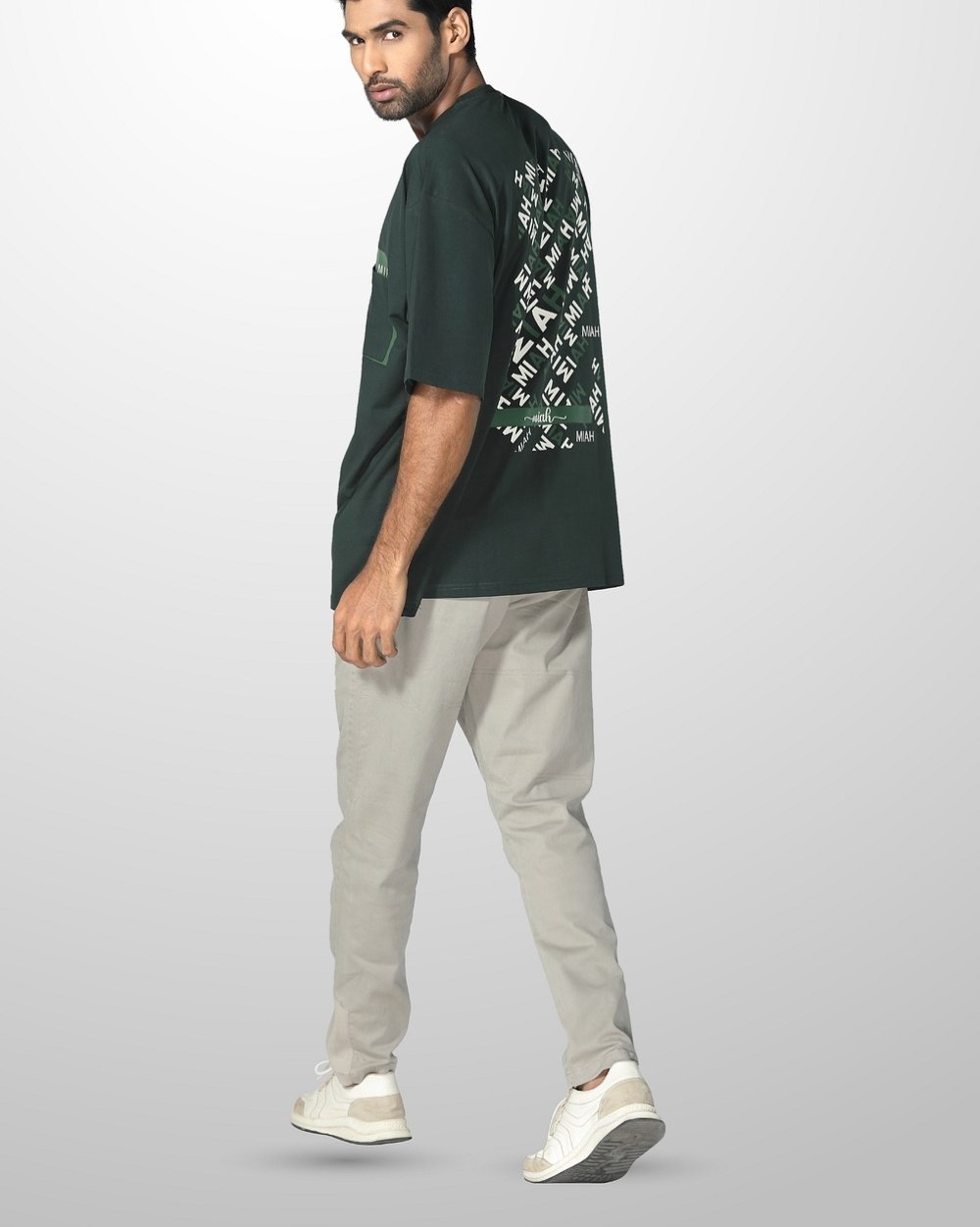 Men’s Oversized Knit T-Shirt with Pocket  - 2