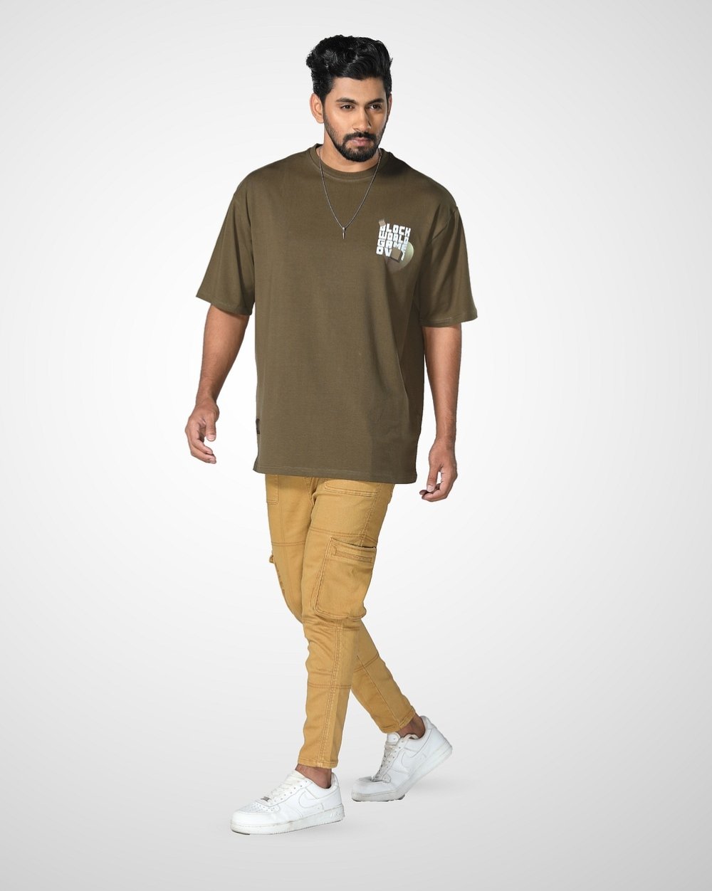 Soft, Stylish Oversized Knit T-Shirt - Gaming Print  - 2