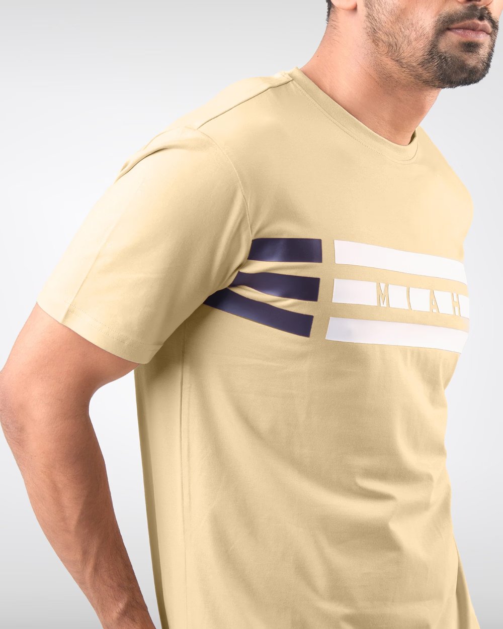 Premium Cotton Regular Fit T-Shirt - Print 3 LINE  - 2