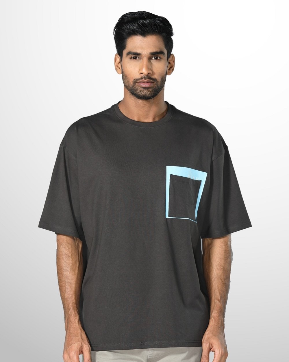Men’s Oversized Knit T-Shirt with Pocket  - 1