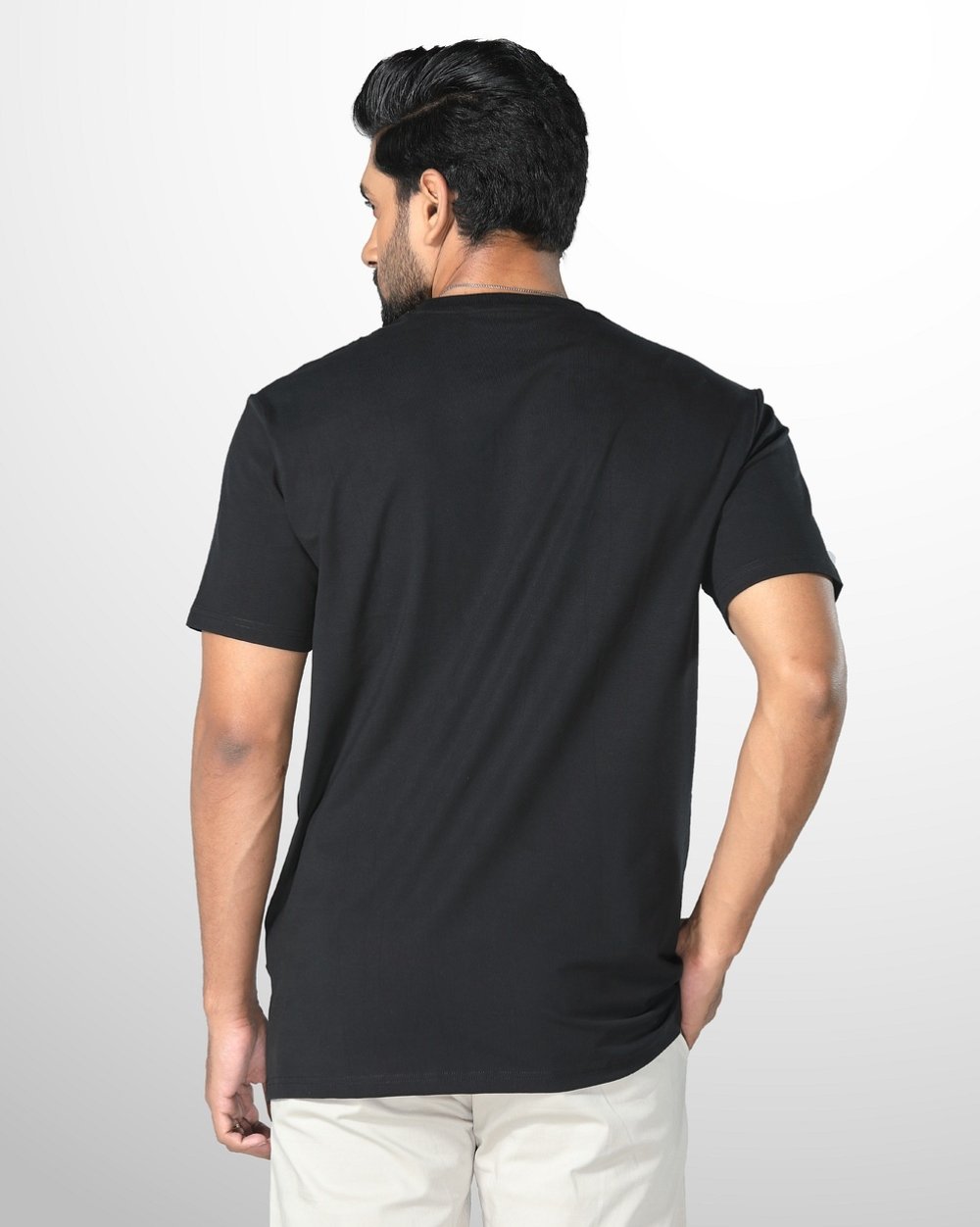 Men's Comfortable Regular Fit T-Shirt - White Box Logo  - 3