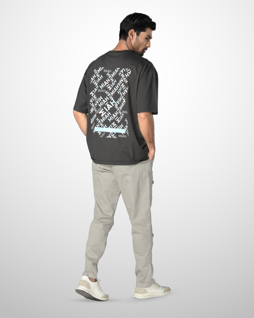 Men’s Oversized Knit T-Shirt with Pocket  - 4
