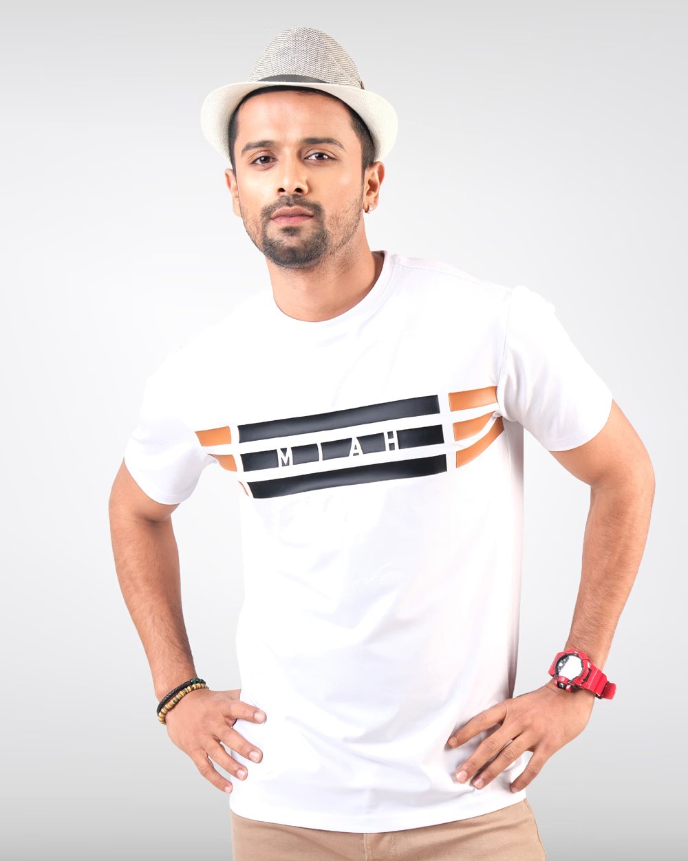 Premium Cotton Regular Fit T-Shirt - Print 3 LINE  - 1