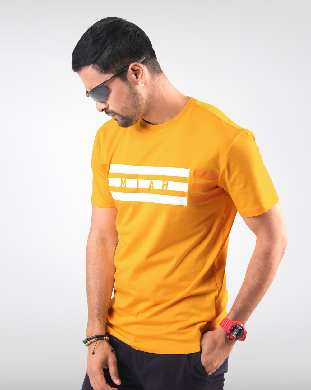 Premium Cotton Regular Fit T-Shirt - Print 3 LINE  - 2