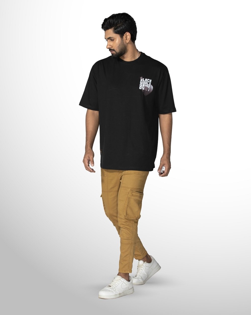 Soft, Stylish Oversized Knit T-Shirt - Gaming Print  - 3