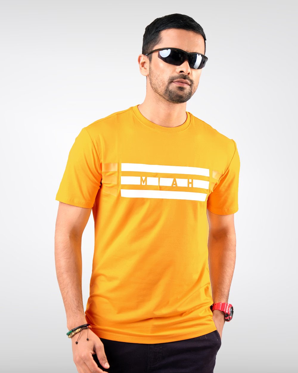 Premium Cotton Regular Fit T-Shirt - Print 3 LINE  - 1