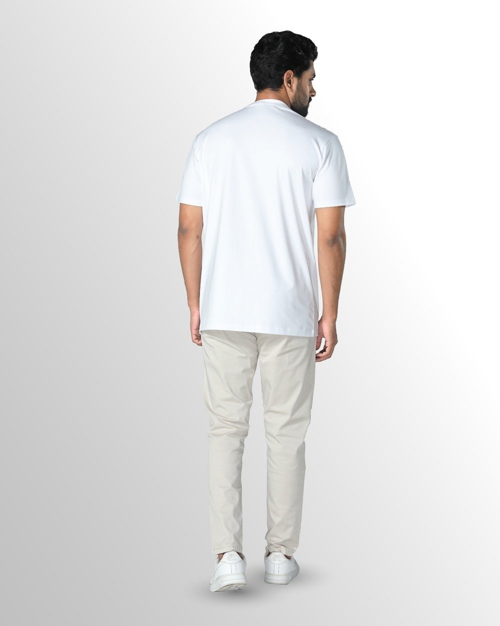 Men's Comfortable Regular Fit T-Shirt - White Box Logo  - 3