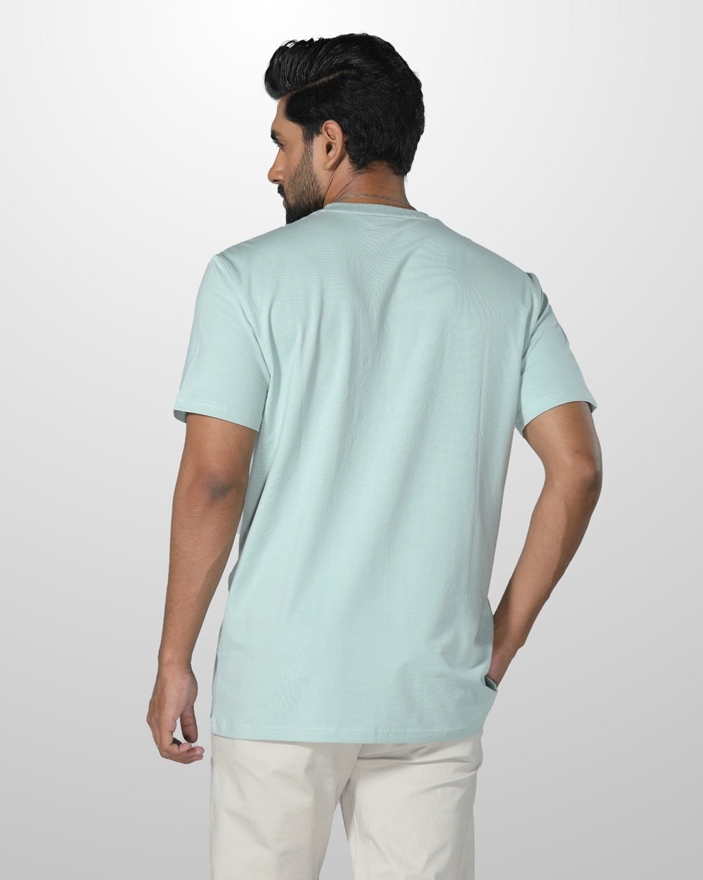 Men's Comfortable Regular Fit T-Shirt - White Box Logo  - 3
