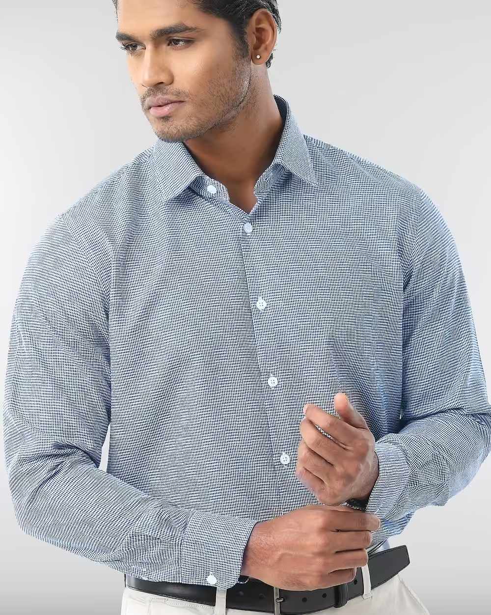 Easy Care Yarn-Dyed Cotton Dobby Shirt  - 2