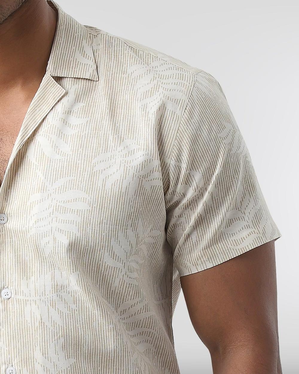 Lightweight Cotton-Linen Printed Shirt  - 3