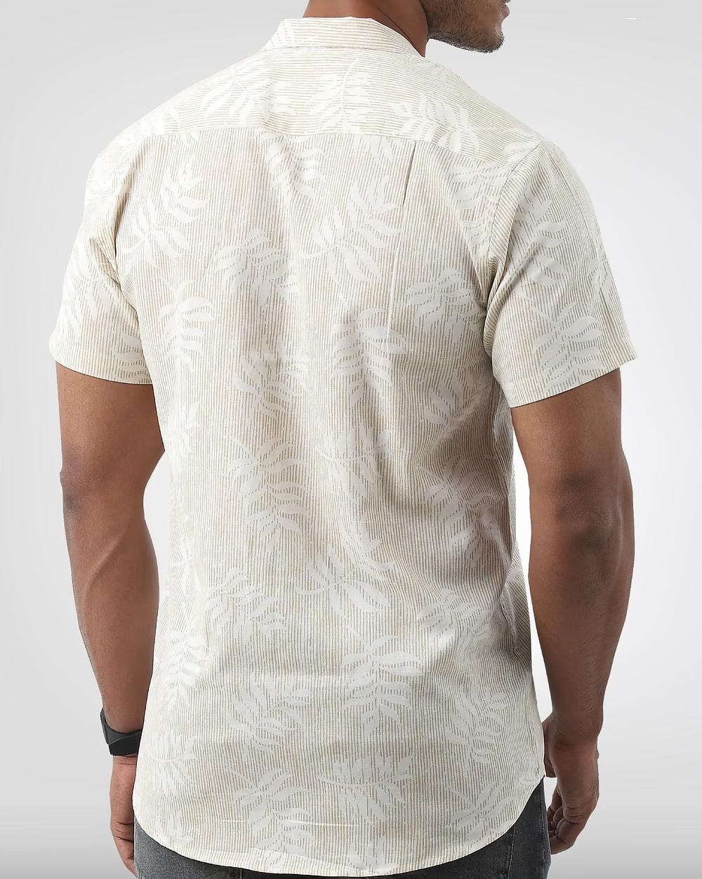 Lightweight Cotton-Linen Printed Shirt  - 4