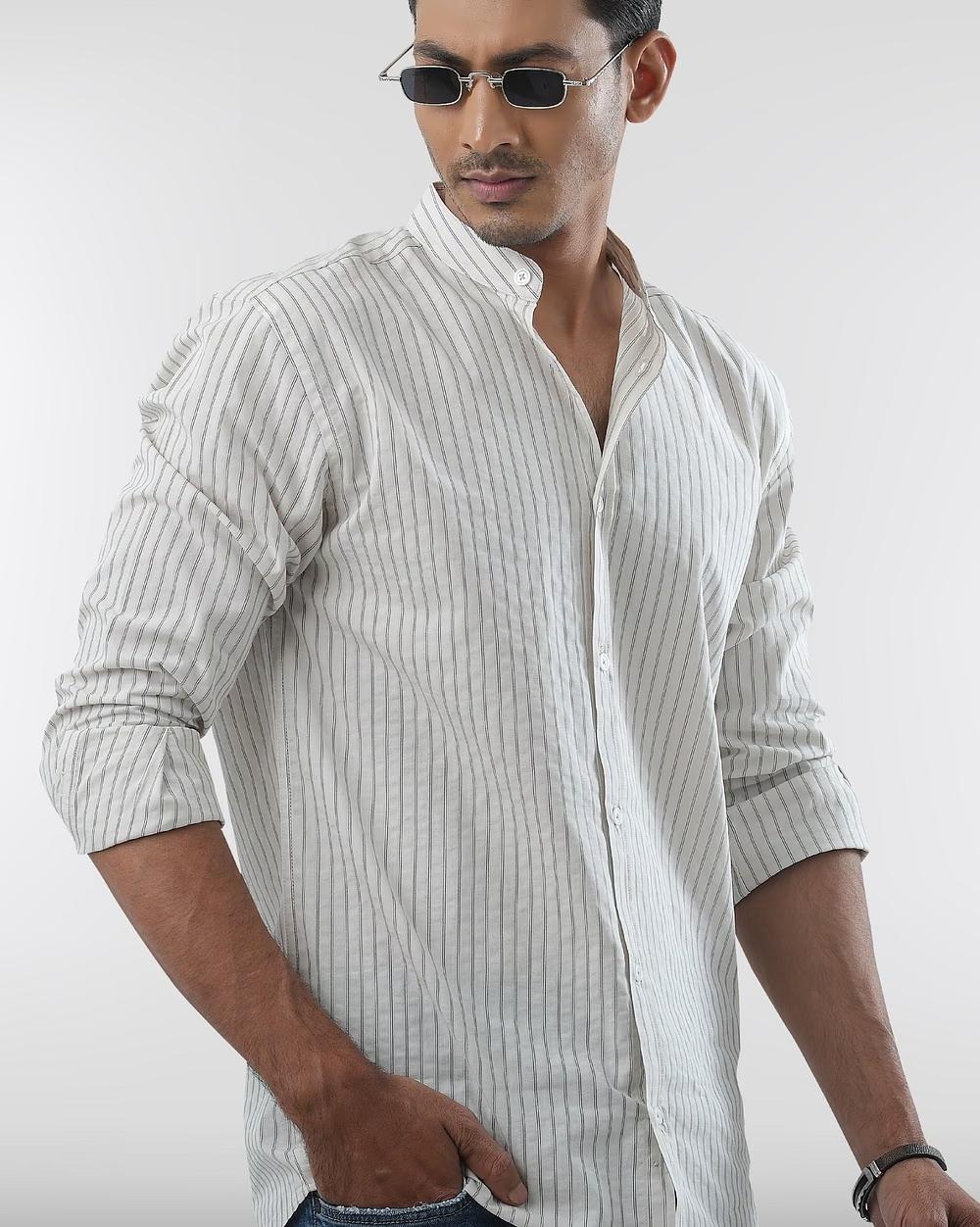 Lightweight Seersucker Cotton Shirt  - 3