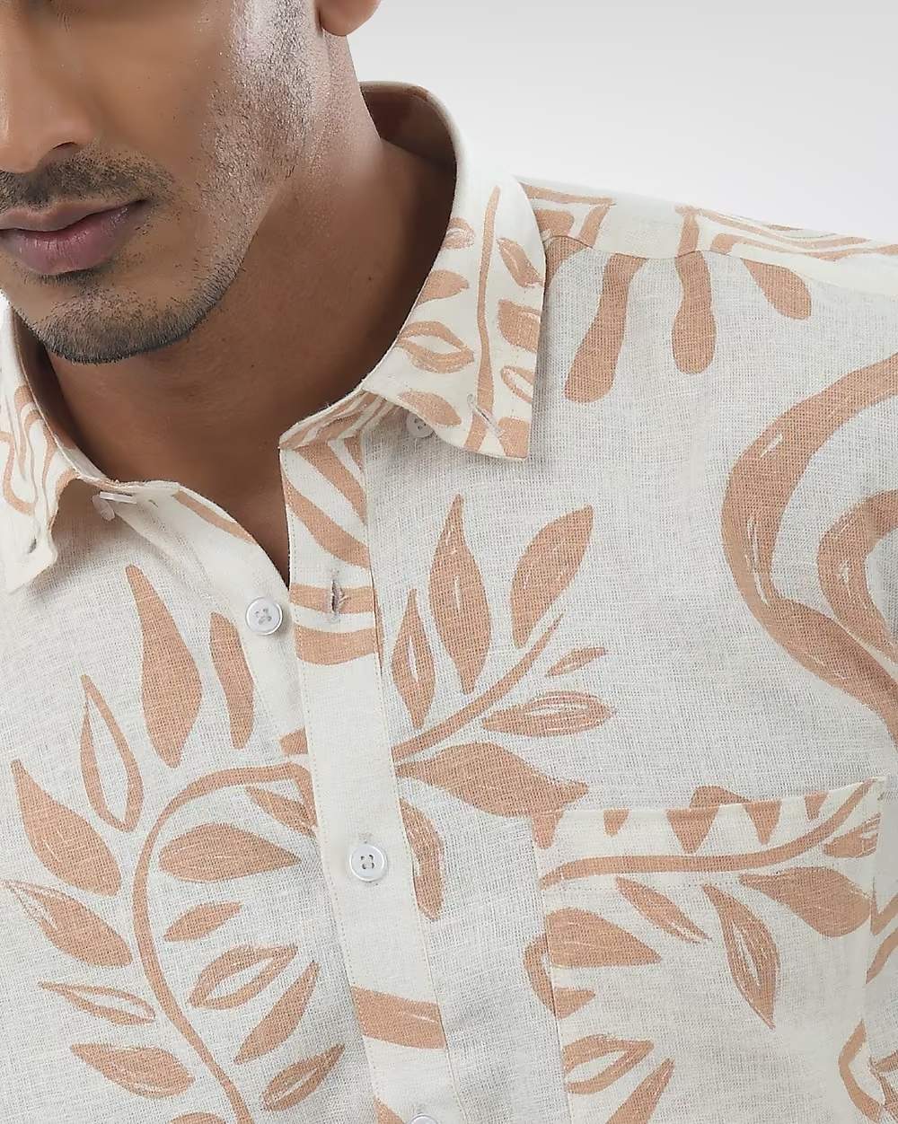 Breezy & Stylish Linen Blend Printed Shirt  - 4