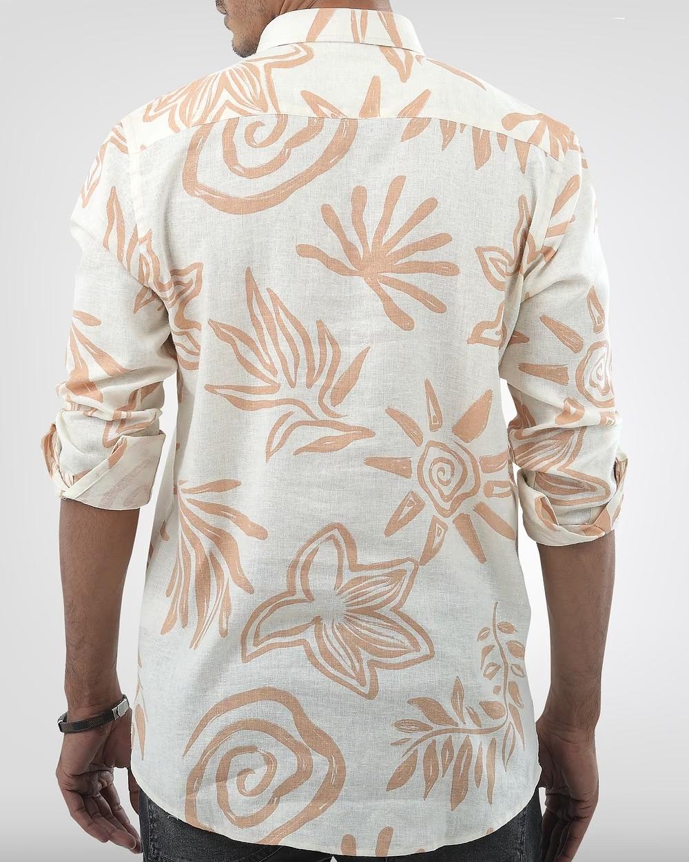 Breezy & Stylish Linen Blend Printed Shirt  - 5