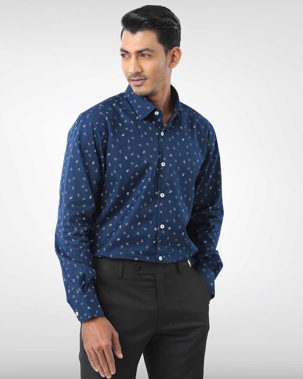 Easy Care Yarn-Dyed Cotton Shirt  - 1