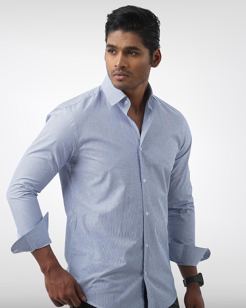 Yarn-Dyed Fine Cotton Shirt  - 1